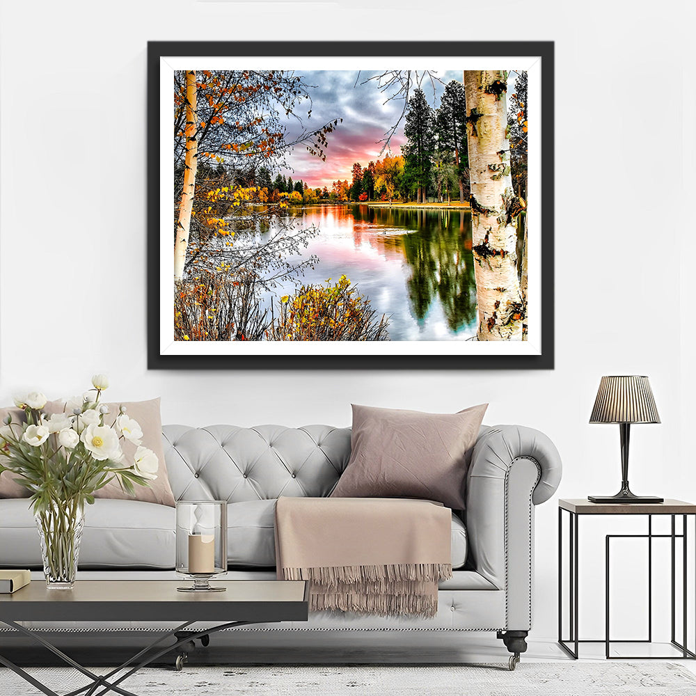 See umgeben von Wald Diamond Painting