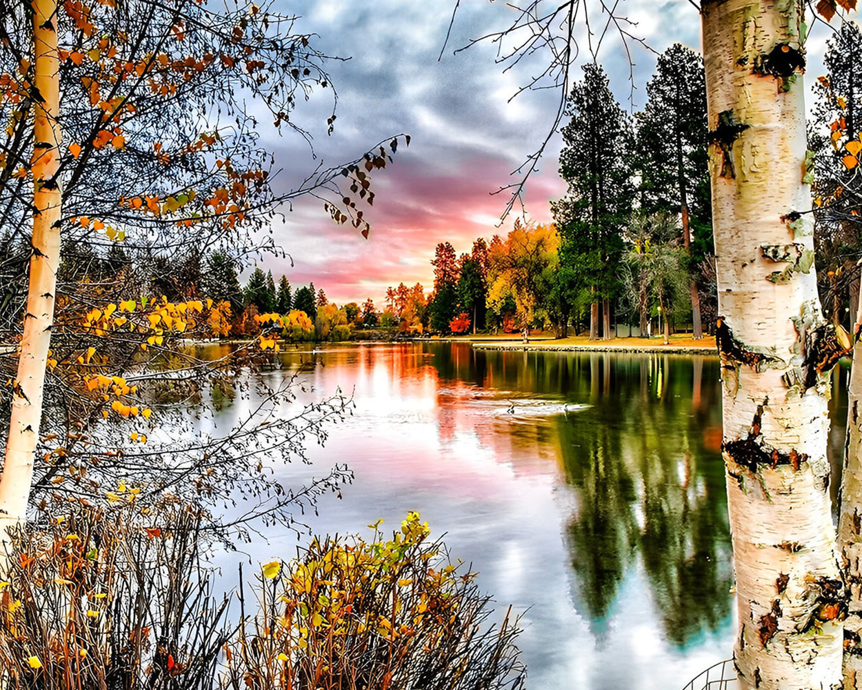 See umgeben von Wald Diamond Painting