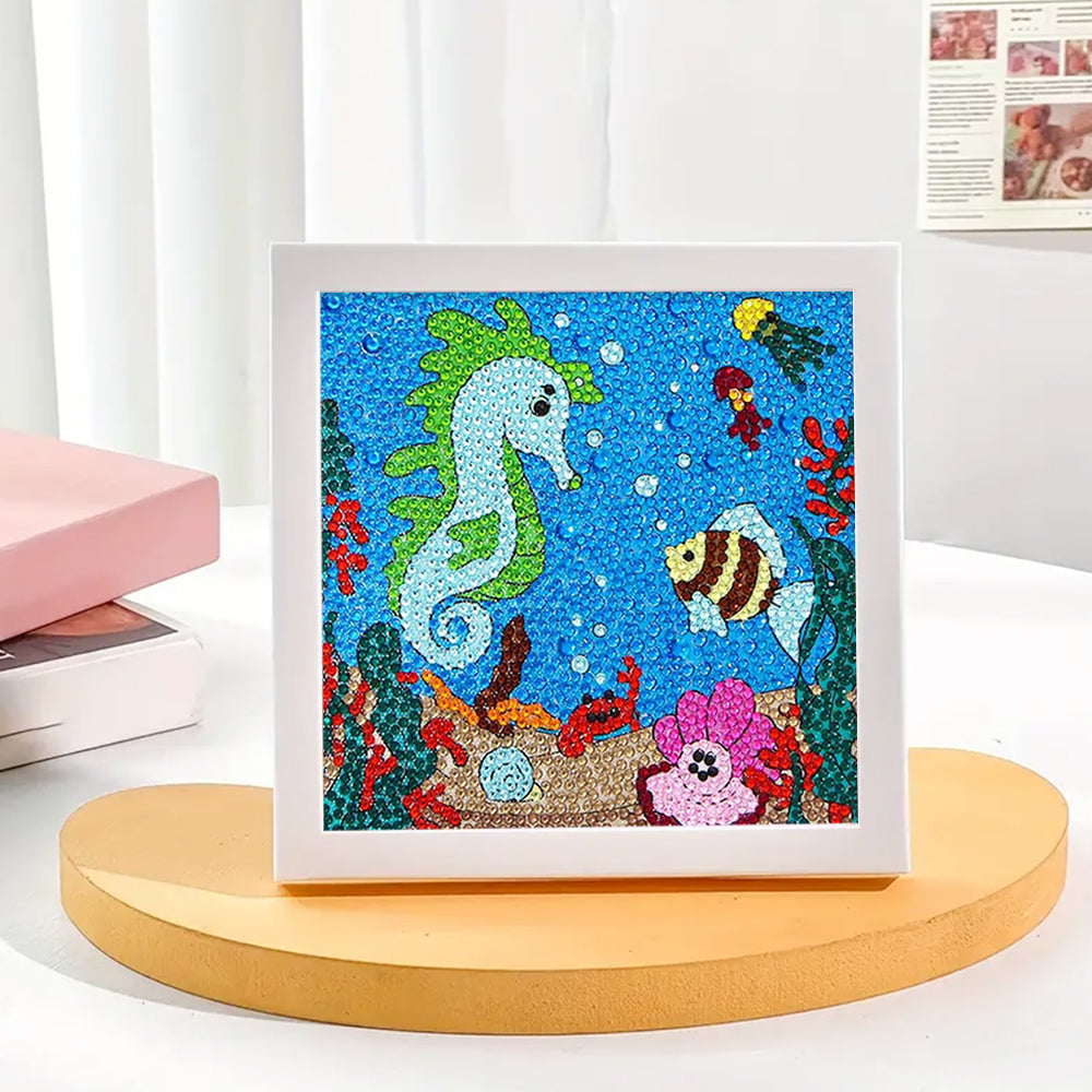 Seepferdchen und kleine Fische Mini-Kristallpünktchen Diamond Painting