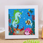 Seepferdchen und kleine Fische Mini-Kristallpünktchen Diamond Painting