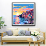 Seestadt am Abend Diamond Painting