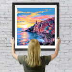 Seestadt am Abend Diamond Painting