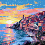 Seestadt am Abend Diamond Painting