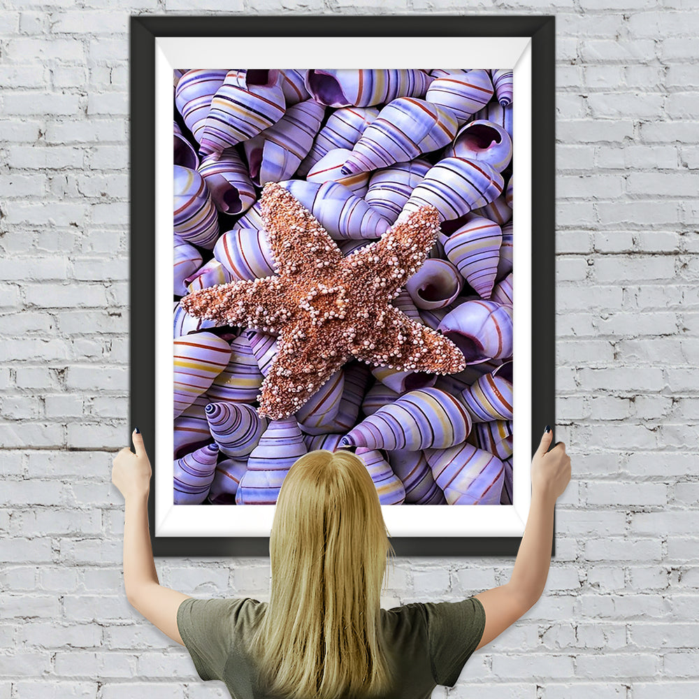 Seestern auf den Muscheln Diamond Painting