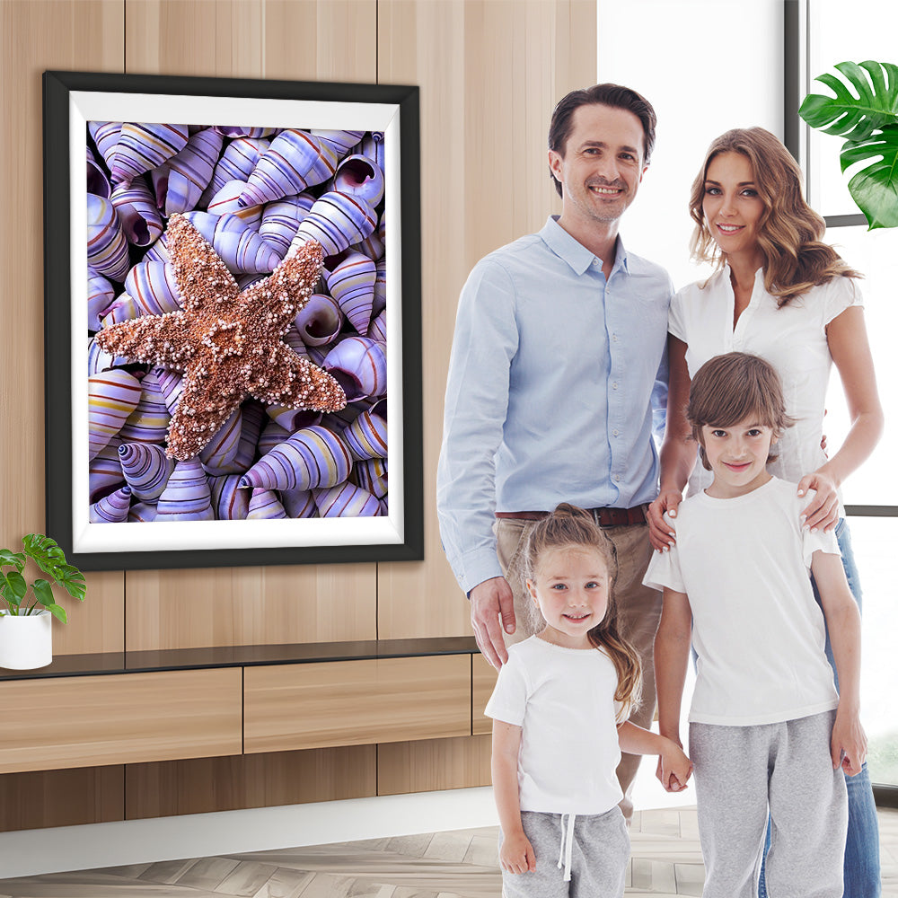 Seestern auf den Muscheln Diamond Painting
