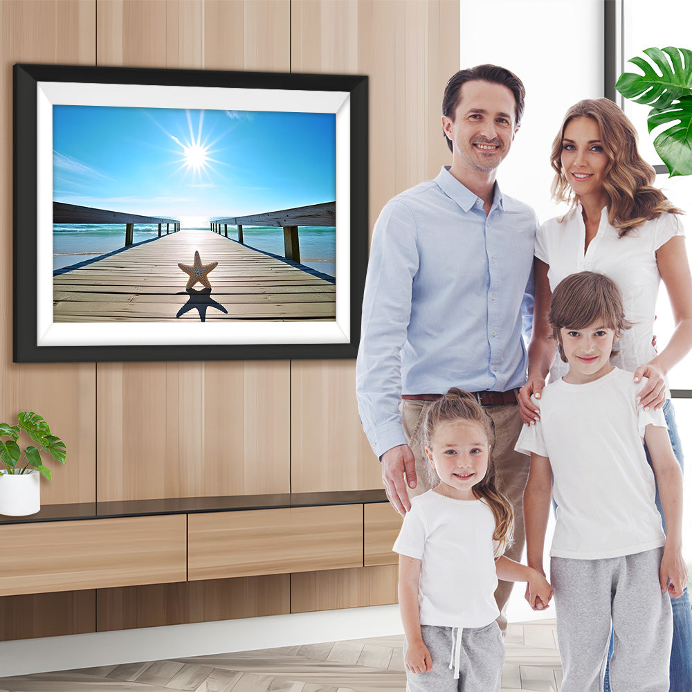 Seestern auf der hölzernen Brücke Diamond Painting