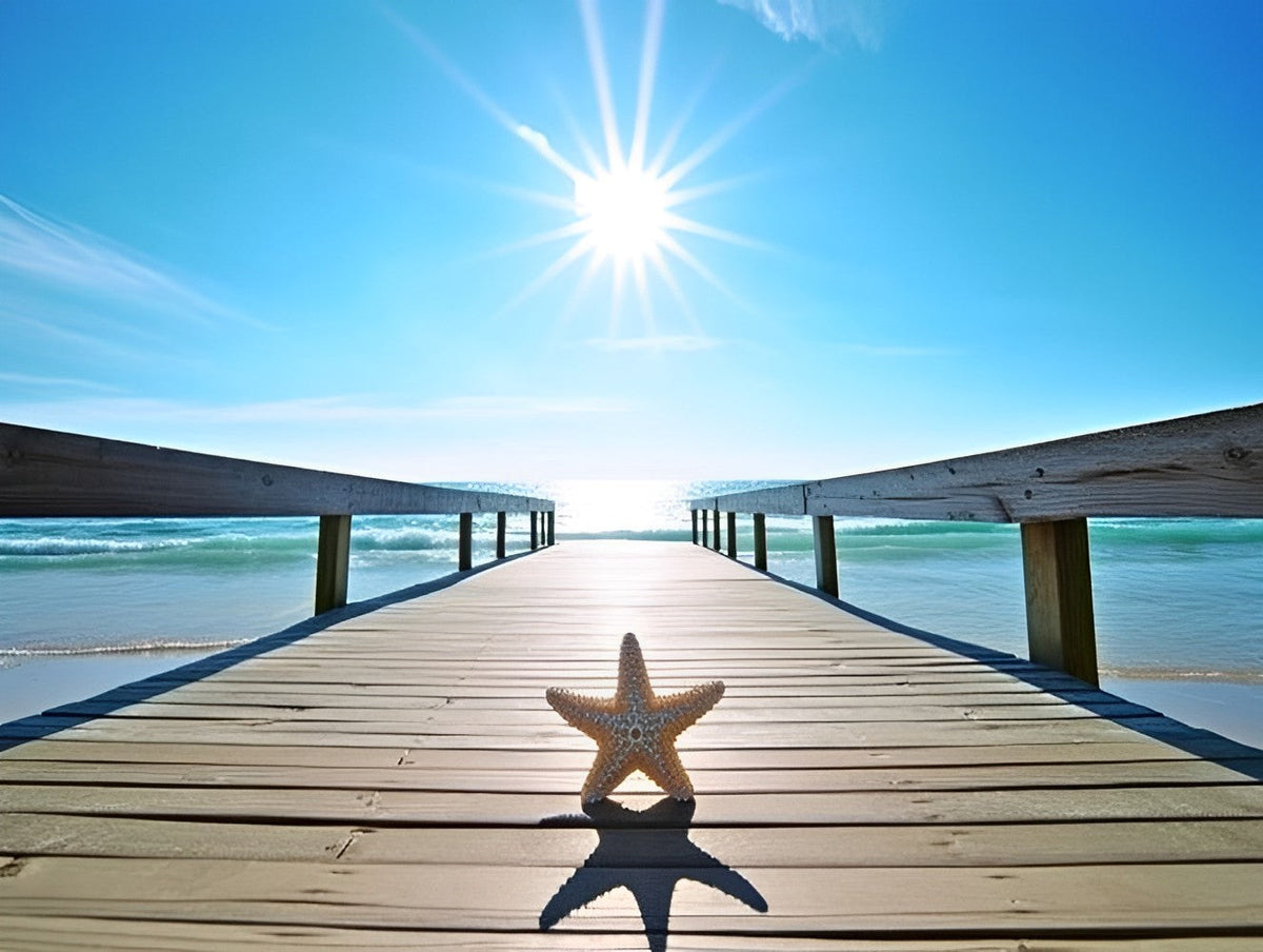 Seestern auf der hölzernen Brücke Diamond Painting