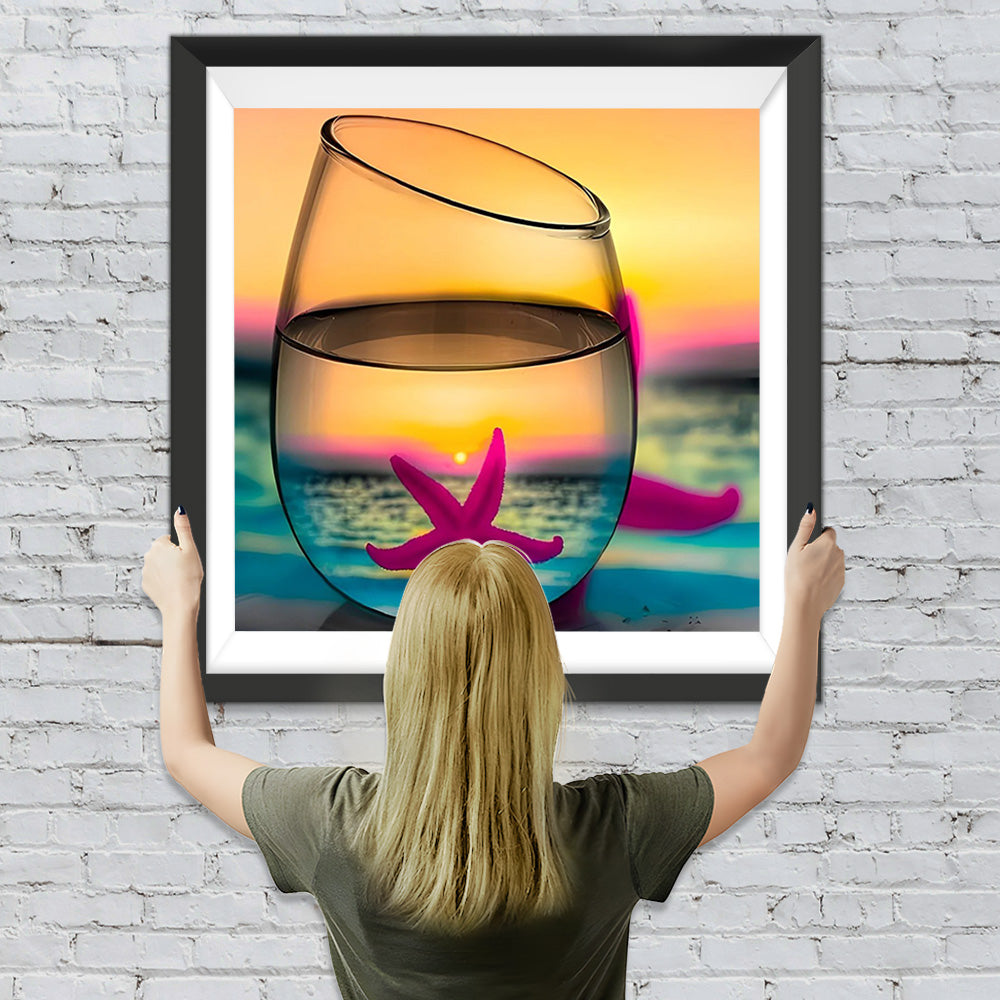 Seestern im Glas am Meer Diamond Painting