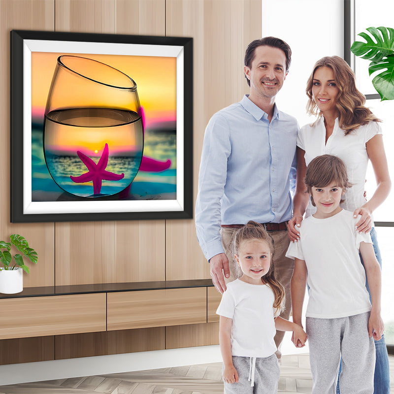 Seestern im Glas am Meer Diamond Painting