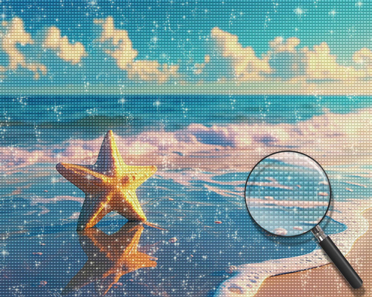 Seesterne am Strand Diamond Painting