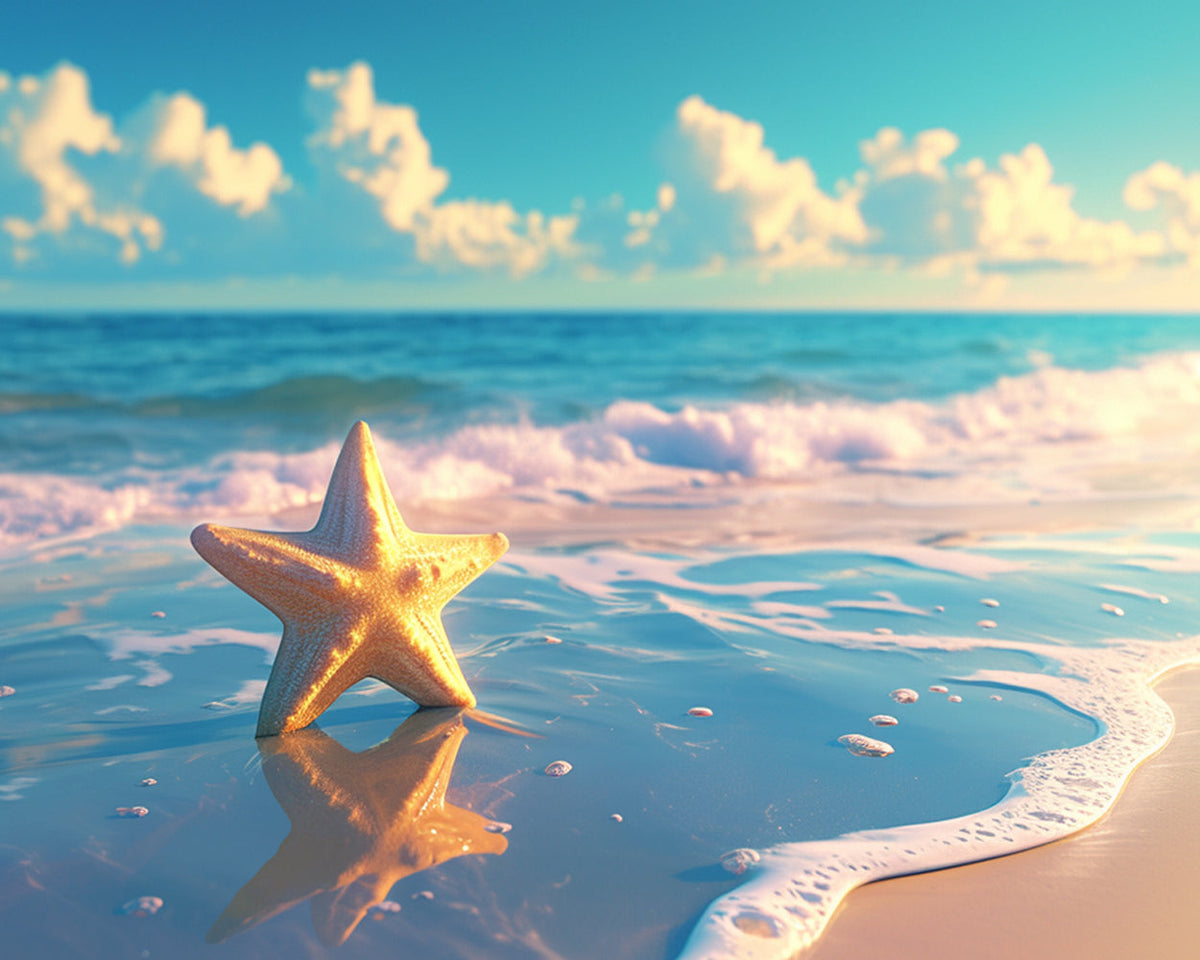 Seesterne am Strand Diamond Painting