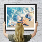 Seesterne und Muscheln am Strand Diamond Painting