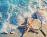 Seesterne und Muscheln am Strand Diamond Painting