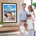 Seesterne und Muscheln am Strand Diamond Painting