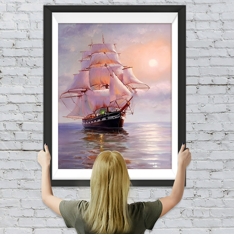 Segelboot auf dem Meer Diamond Painting