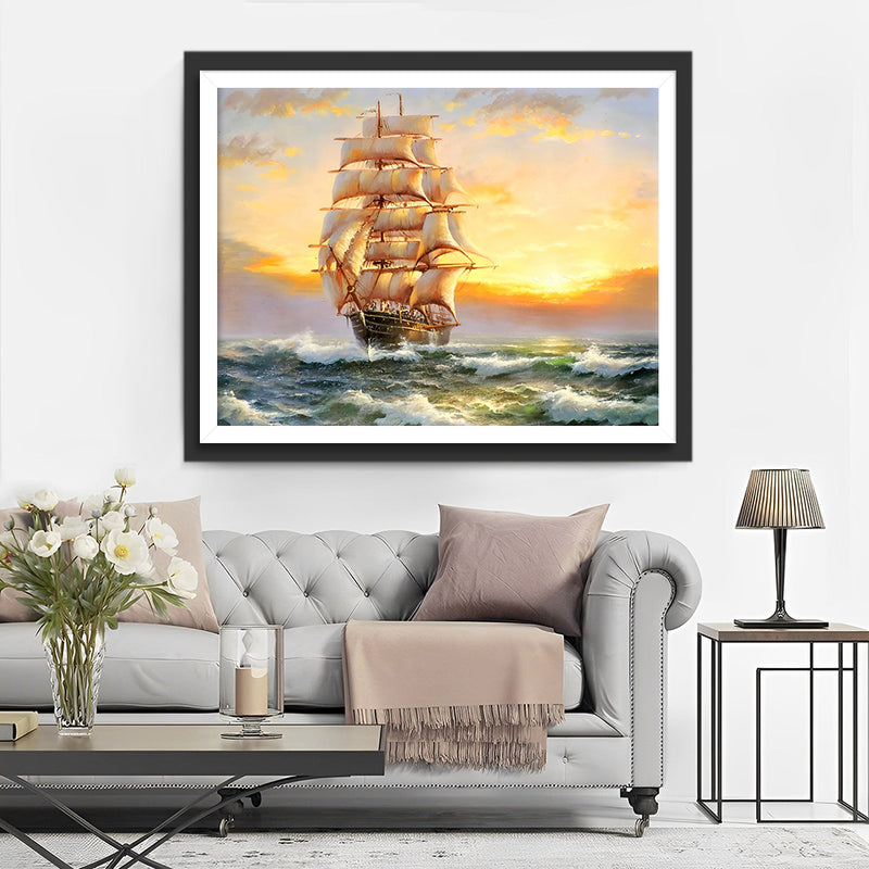 Segelboot auf dem Meer Diamond Painting