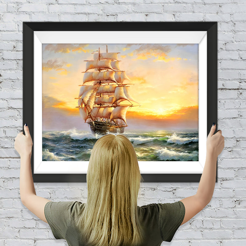 Segelboot auf dem Meer Diamond Painting