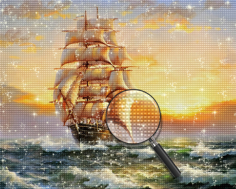 Segelboot auf dem Meer Diamond Painting