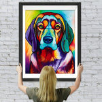 Seriöser bunter Hund Diamond Painting