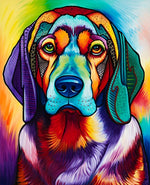 Seriöser bunter Hund Diamond Painting