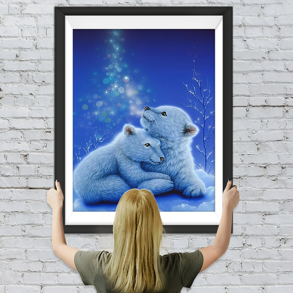 Sich umarmende Eisbäre Diamond Painting