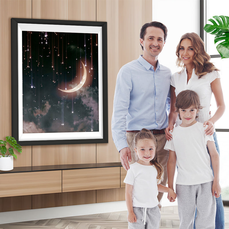 Sichelmond und Sterne Diamond Painting