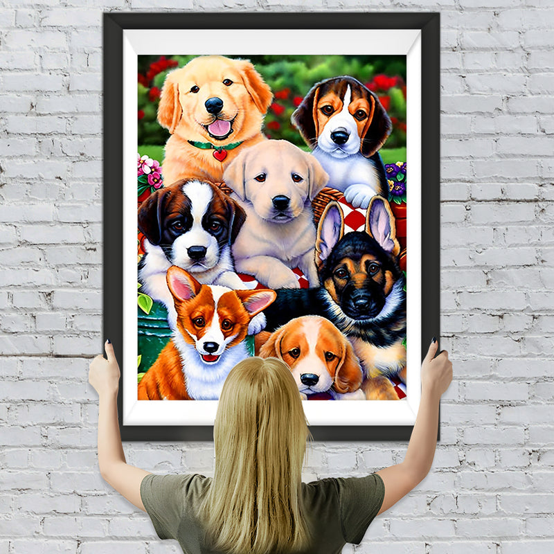 Sieben Hunde Diamond Painting