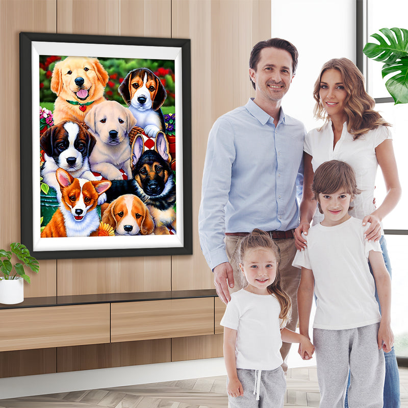 Sieben Hunde Diamond Painting