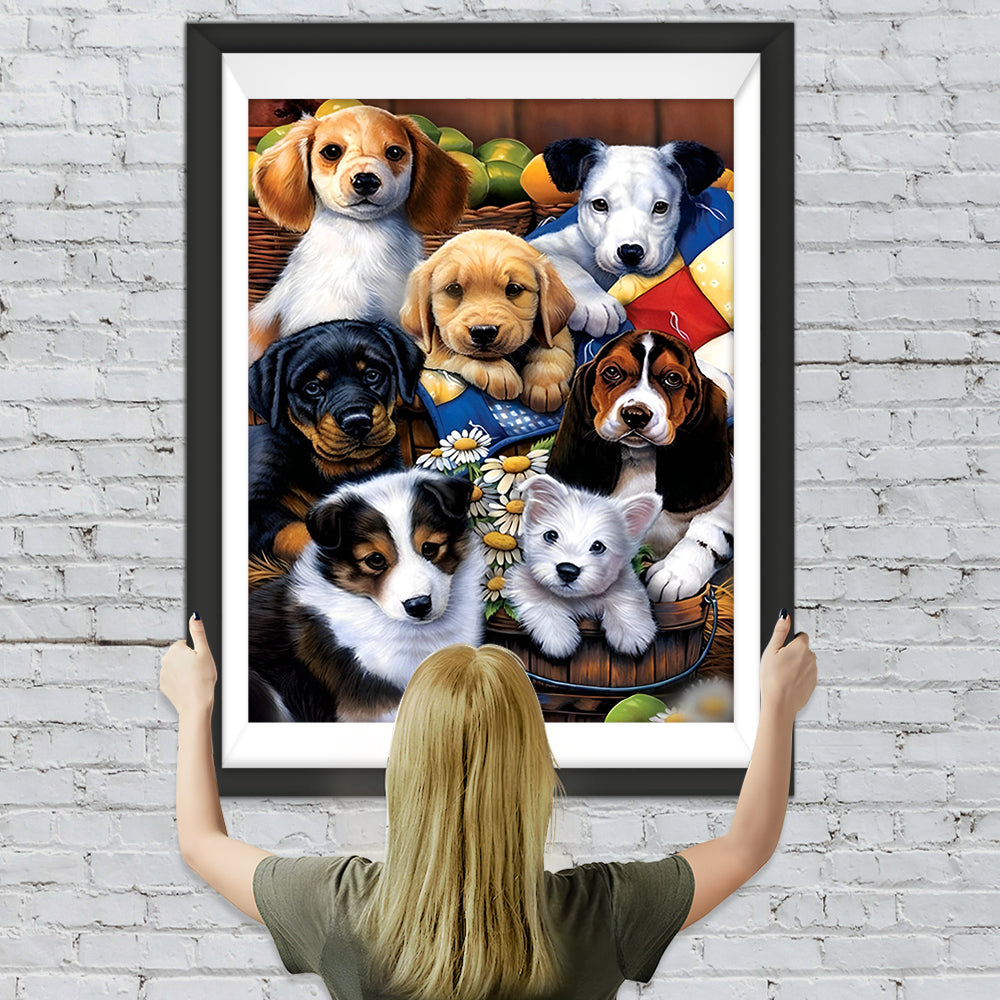 Sieben Hunde Diamond Painting