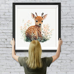 Sikahirsch in den Blumen Diamond Painting