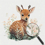 Sikahirsch in den Blumen Diamond Painting