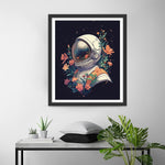 Silberne Space Marine und rosa Blumen Diamond Painting