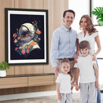 Silberne Space Marine und rosa Blumen Diamond Painting