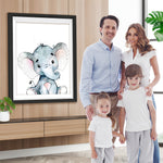 Sitzender Cartoon-Elefant Diamond Painting