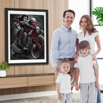 Skelett-Braut und Bräutigam auf Motorrad Diamond Painting