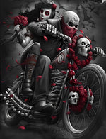 Skelett-Braut und Bräutigam auf Motorrad Diamond Painting