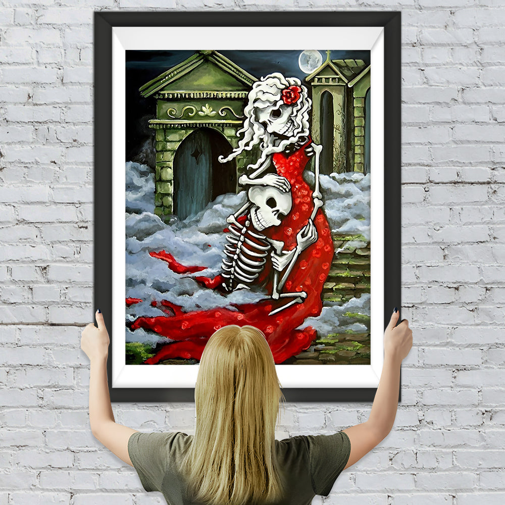 Skelett Liebespaar Diamond Painting