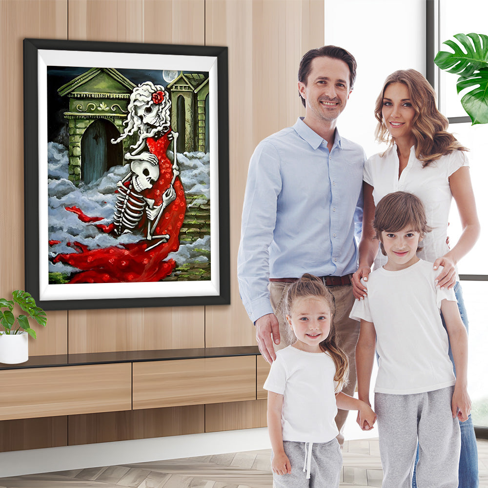 Skelett Liebespaar Diamond Painting