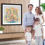 Skelett und rosa Blumen Diamond Painting