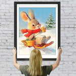 Skifahren Kaninchen Diamond Painting