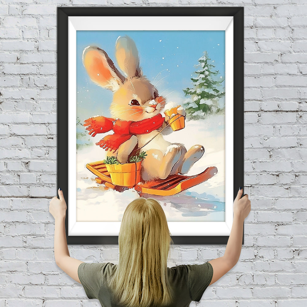 Skifahren Kaninchen Diamond Painting