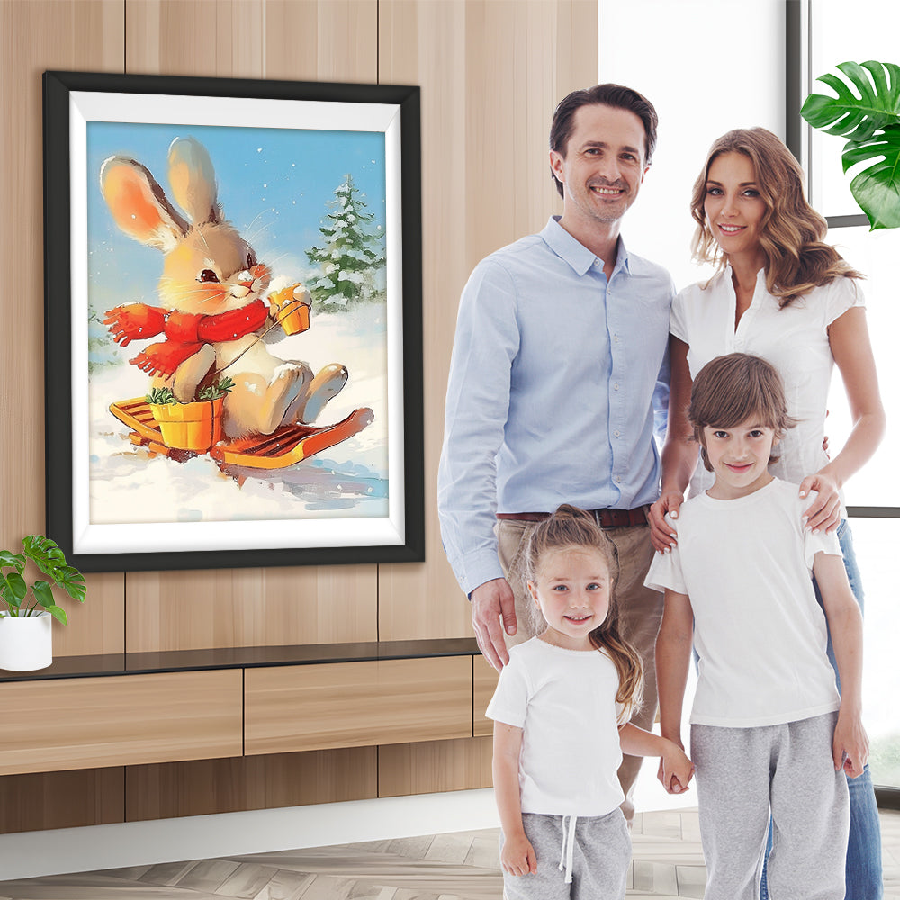 Skifahren Kaninchen Diamond Painting