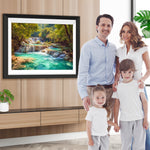 Smaragdgrüner mehrstufiger Wasserfall Diamond Painting