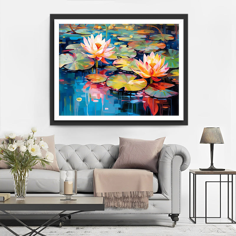 Sommer Lotus Teich Diamond Painting
