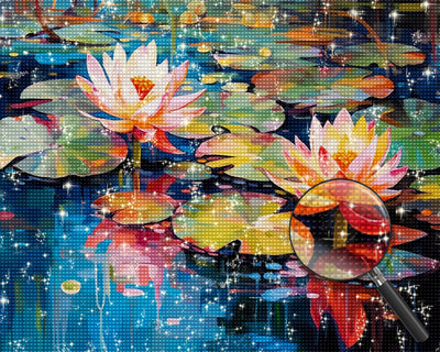 Sommer Lotus Teich Diamond Painting