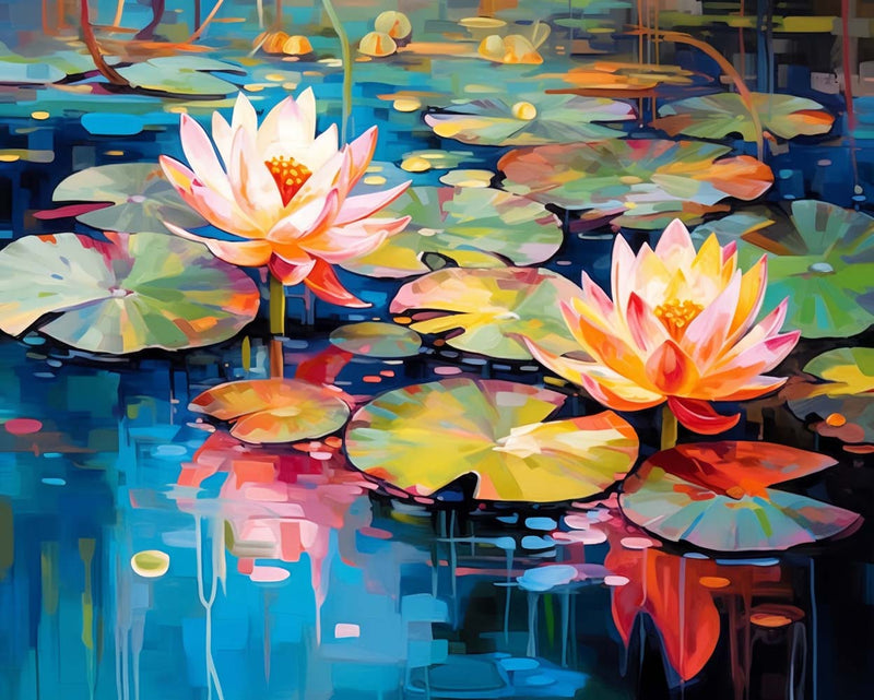 Sommer Lotus Teich Diamond Painting