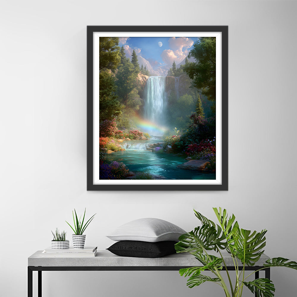 Sommer Regenbogen Wasserfall Diamond Painting