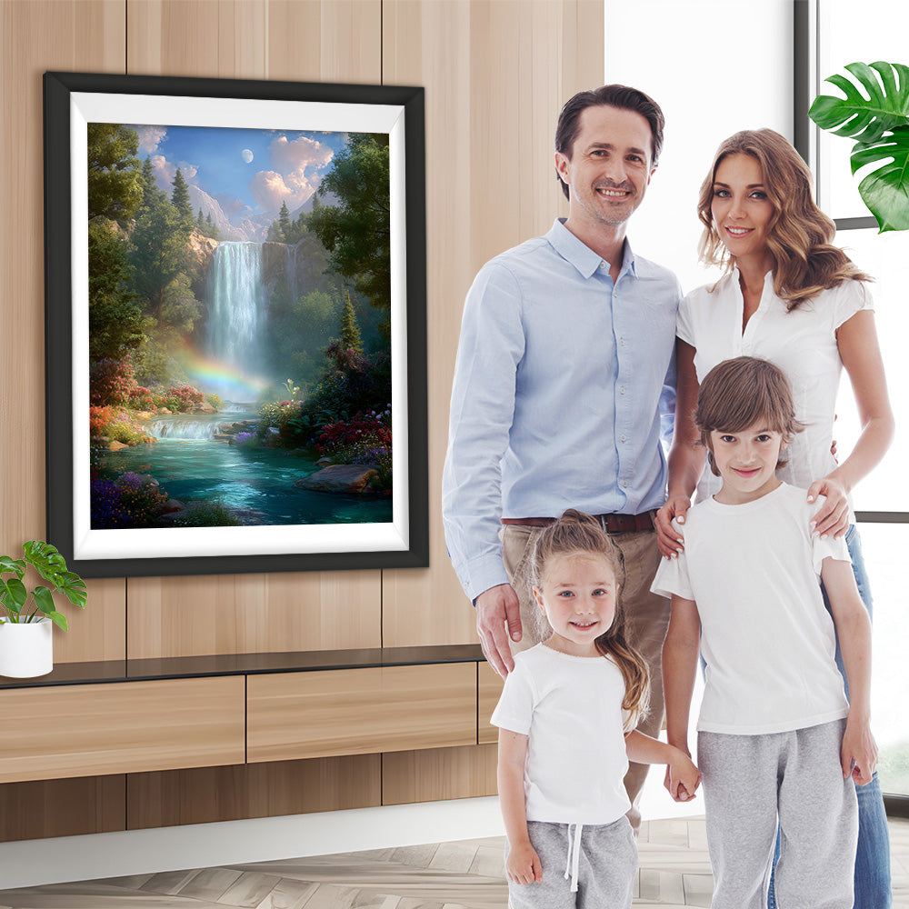Sommer Regenbogen Wasserfall Diamond Painting