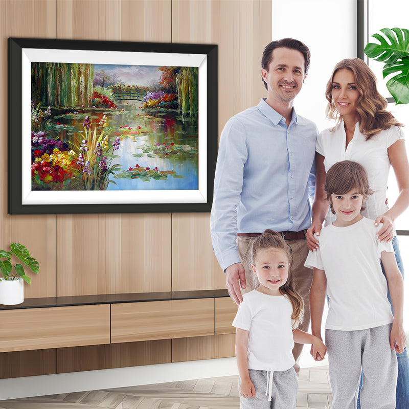 Sommerblumen Teich Diamond Painting