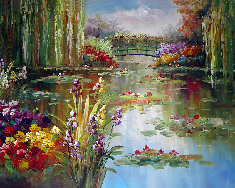 Sommerblumen Teich Diamond Painting